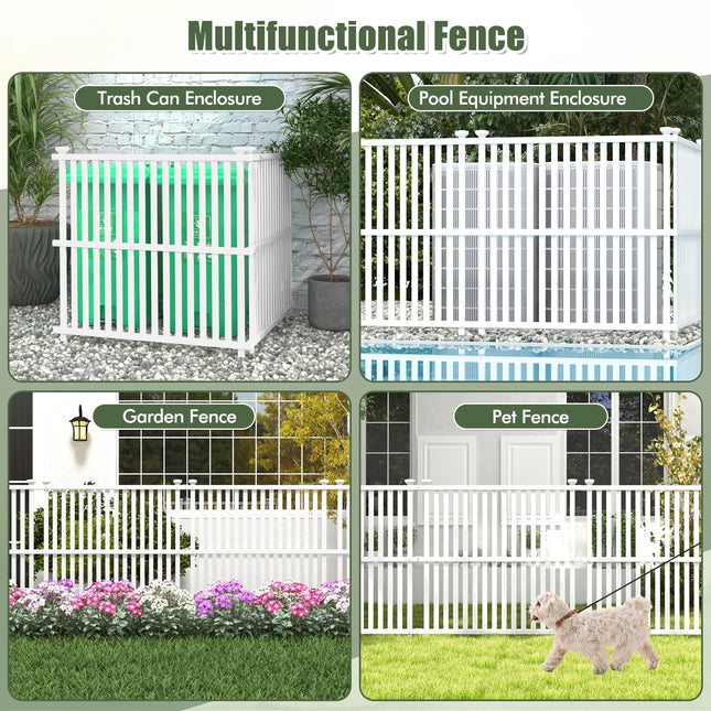 Dreamade Air Conditioner Fence 2/4 Panels - 45''W x 45''H Outdoor Fence Privacy Screen with Metal Stakes