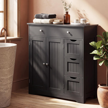 Dreamade Bathroom Storage Cabinet with 4 Drawers and 2 Doors