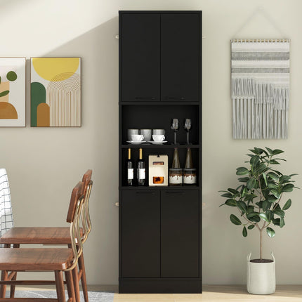 Dreamade Kitchen Pantry Cabinet, 75” Tall Freestanding Cupboard with Doors & Shelves