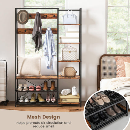 Dreamade Coat Rack with Shoe Bench