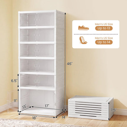 Dreamade 6-Tier Foldable Shoe Rack Organizer