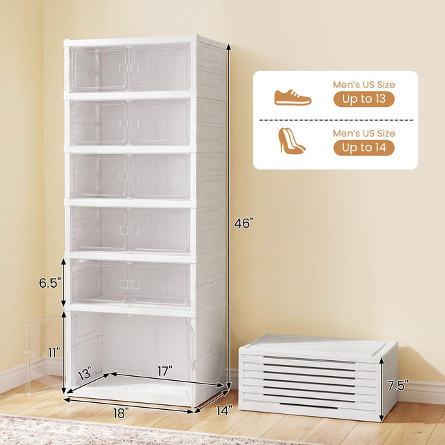 Dreamade 6-Tier Foldable Shoe Rack Organizer