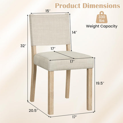 Dreamade Set of 2/4 Upholstered Dining Chairs with Linen Fabric Seat