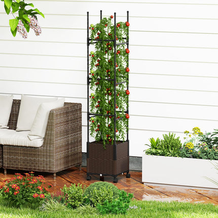 Dreamade Raised Garden Bed Planter Box with Trellis