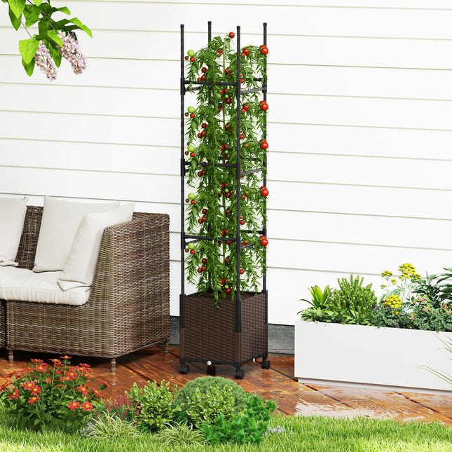 Dreamade Raised Garden Bed Planter Box with Trellis
