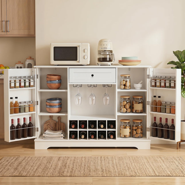Dreamade 47.2" Sideboard Buffet Cabinet with Drawer & Wine Rack