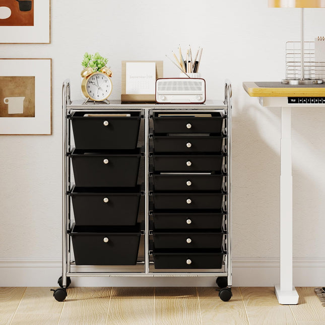 Dreamade 12 Drawer Rolling Cart with Drawers Storage Organizer Cart