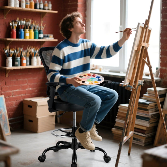 Dreamade Mesh Drafting Chair, Standing Desk Chair