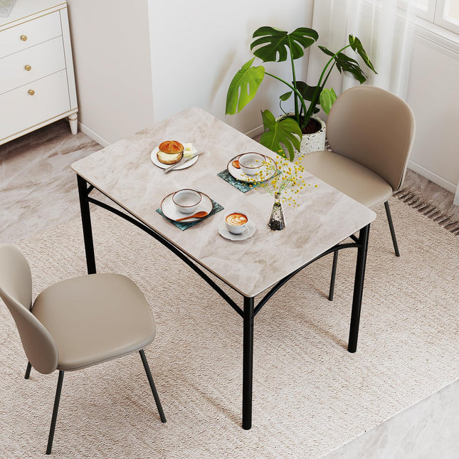 Dreamade Dining Table with Large Faux Marble Tabletop
