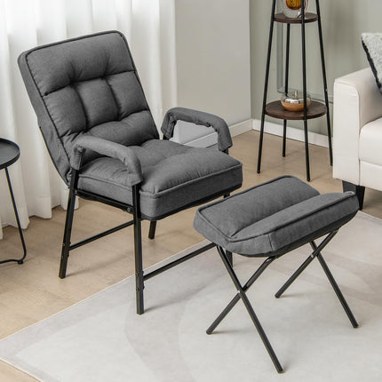 Dreamade Modern Accent Chair with Ottoman