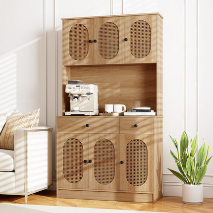 Dreamade Kitchen Hutch, 71" Tall Boho Pantry Cabinet