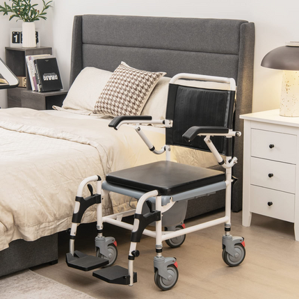 Dreamade 4-in-1 Bedside Commode Shower Wheelchair