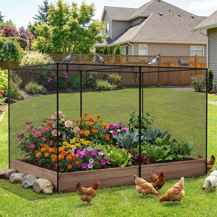 Dreamade Garden Crop Cage | 10 x 6.5 x 6.5 ft Plant Netting Cover w/Zipper Doors