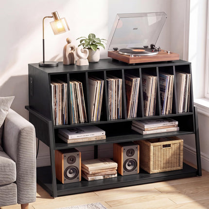 Dreamade large Record Player Stand with Charging Station