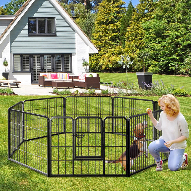 Dreamade Dog Playpen Outdoor 24" H - 8/16 Panels Metal Pet Fence for Puppies Small Dogs, Portable Dog Fence for Yard Garden RV Camping