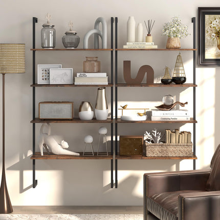 Dreamade 4 Tier Modern Wall Mounted Bookshelf Set