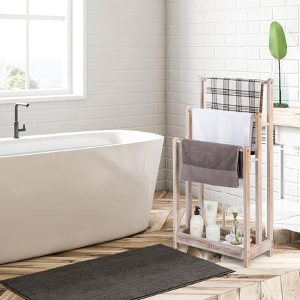 Dreamade Towel Rack for Bathroom - 3 Tier Freestanding Towel Racks with Storage Shelf