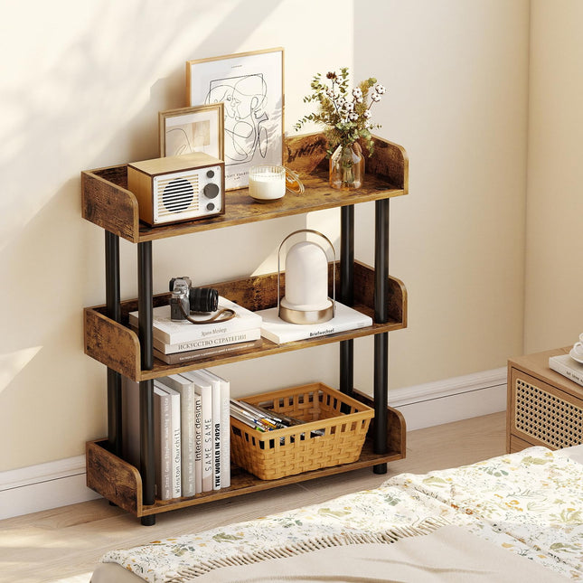 Dreamade 3-Tier Bookshelf | 3 Shelf Bookcase for Living Room Bedroom Study