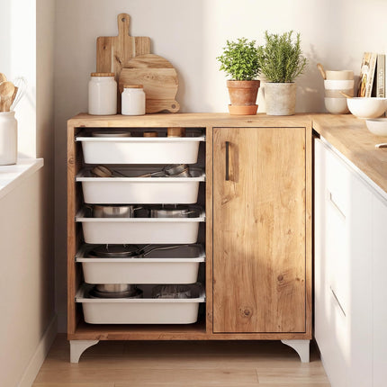 Dreamade Buffet Cabinet Sideboard with Plastic Storage Drawer