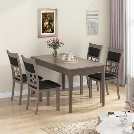 Dreamade Wooden Dining Chairs, Farmhouse Armless Kitchen Chairs w/Padded Backrest & Seat