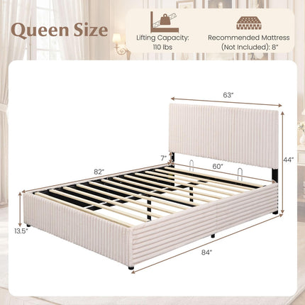 Dreamade Queen Size Lift Up Storage Bed