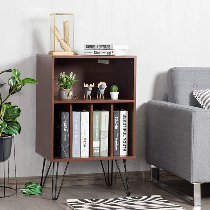 Dreamade End Table Record Player Stand, Turntable Stand Record Storage Cabinet