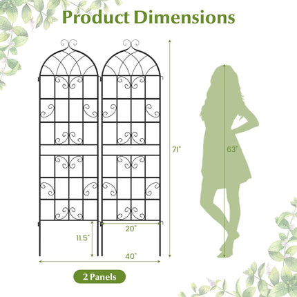 Dreamade 2/4 Packs 71"x20"/86"x20" Metal Garden Trellis for Outdoor Climbing Plants