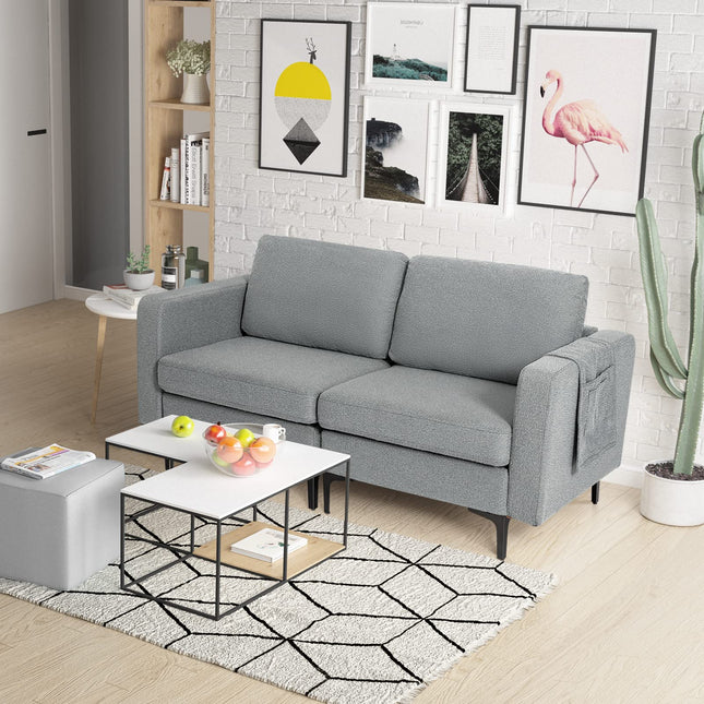 Dreamade 2-Seat Sofa Couch, 66" L Modern Loveseat