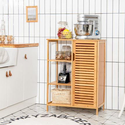 Bathroom Storage Cabinet Bamboo Floor Cabinet Free Standing Organizer - Dreamade