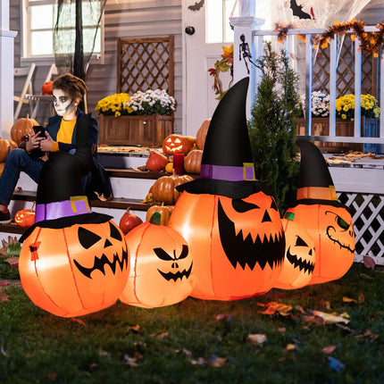 DREAMADE 5-Piece Inflatable Pumpkin Family Halloween Decoration w/LED Lights