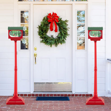 Dreamade 59 Inch Musical Christmas Street Lamp, Festive Lamp Post w/Sound-Activated Snow Globe Lantern