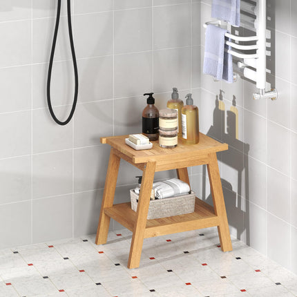 Dreamade Teak Shower Bench with Shelf