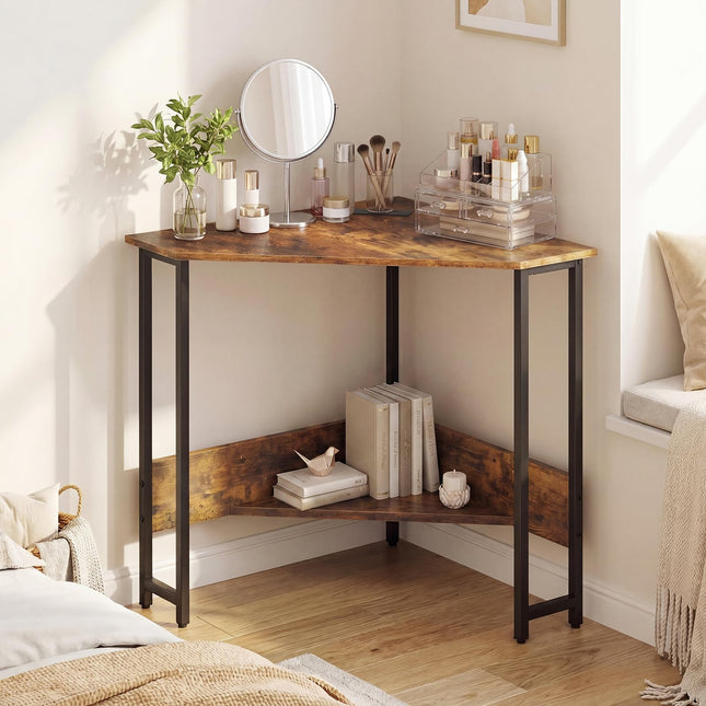 Dreamade 90° Triangle Corner Desk with Charging Station