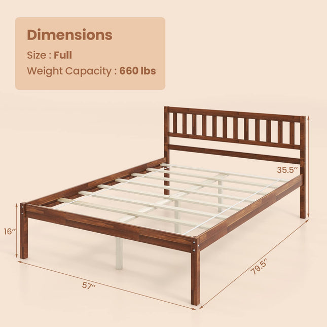 Dreamade Wood Bed Frame with Headboard