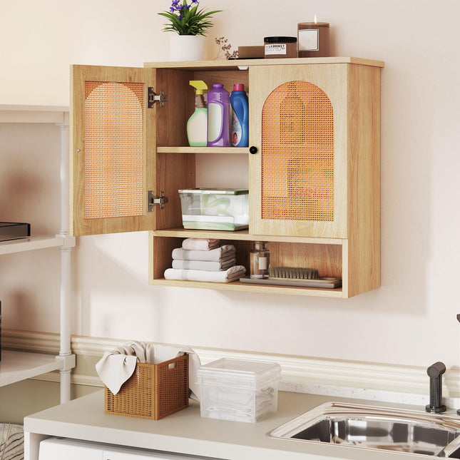 Dreamade Rattan Bathroom Medicine Cabinet