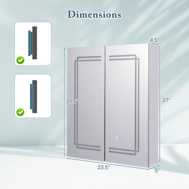 Dreamade Bathroom Medicine Cabinet with 3 Light Colors