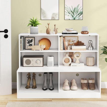 Dreamade Storage Bench with Shelf 3-Tier Entryway Storage Cabinet w/Seat
