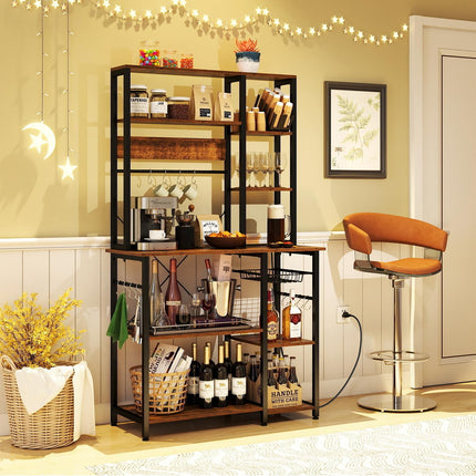 Dreamade 6-Tier Large Bakers Rack with Power Outlet