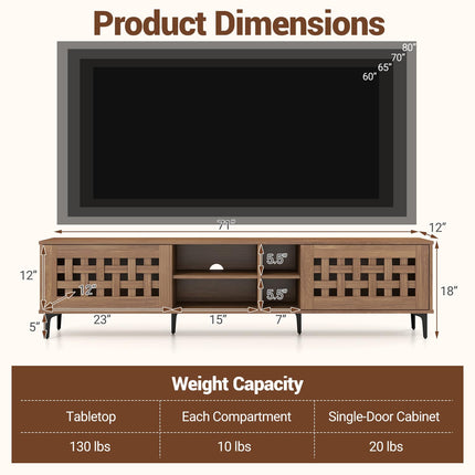 Dreamade Mid Century Modern TV Stand for 60-80 Inch TV