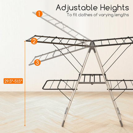 Dreamade Clothes Drying Rack, Foldable Laundry Drying Rack with 33 Drying Rails