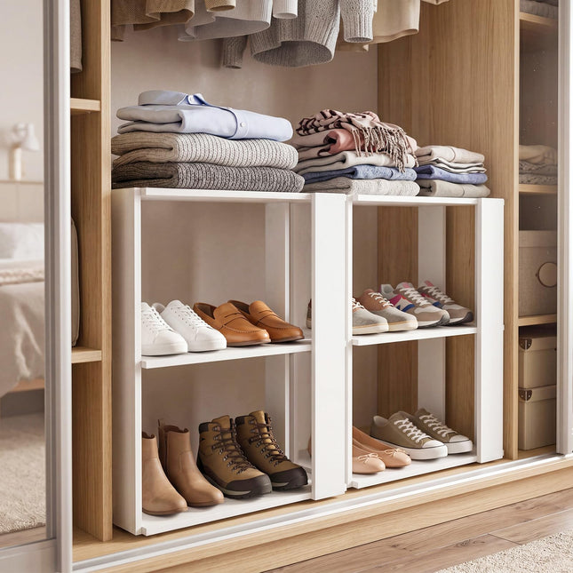 Dreamade 3-Tier Stackable Shoe Organizer with Anti-Tipping Device (1/2)