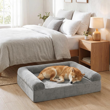 Dreamade Cooling Gel Memory Foam Dog Bed for Medium Dogs with Washable Cover