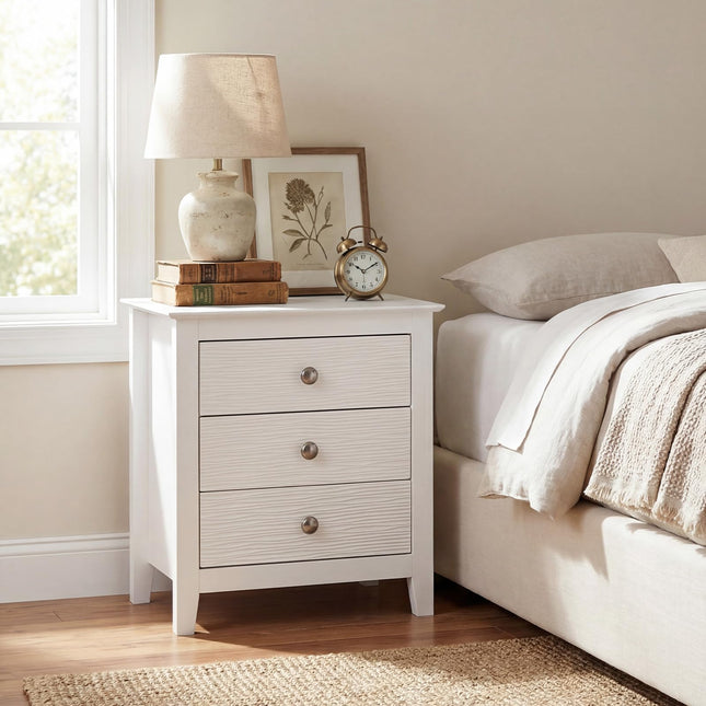 Dreamade 3-Drawer Night Stand Set 1/2 22’’ Compact Sofa End Couch Side Table