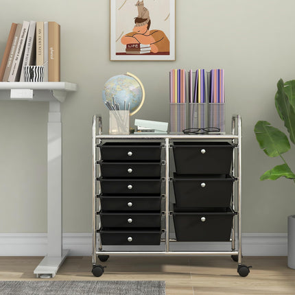 Dreamade 9 Drawers Rolling Cart, Classroom Organizers, Storage Cart with Wheels