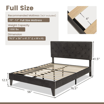 Dreamade Upholstered Full Size Bed Frame