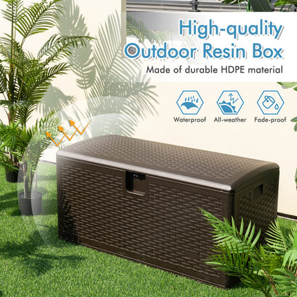 Dreamade Patio Deck Box - Outdoor Storage Bin with Flip Lid, Lock Hole, 31-130 Gallons