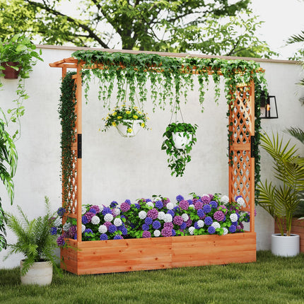 Dreamade Raised Garden Bed with Trellis and Hanging Roof