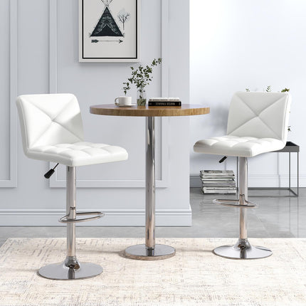 Dreamade Bar Stools Set of 2/4, Modern PU Leather Swivel Counter Height Bar Stools with Back