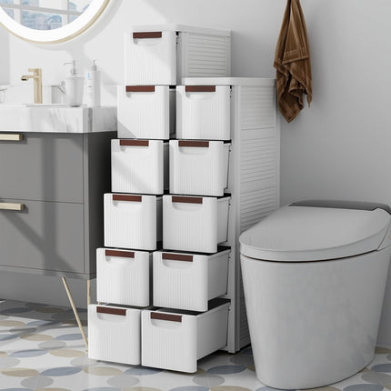 Dreamade Storage Cart, Narrow Plastic Dresser, Rolling Organizer Cart for Office Classroom Bedroom