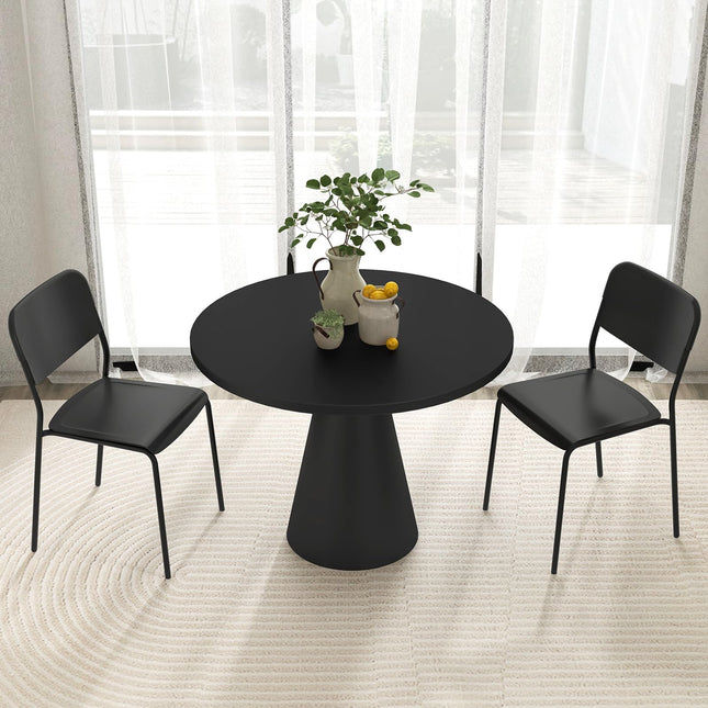 Dreamade Metal Dining Chairs Set of 4, Stackable Lightweight Kitchen Chairs w/Tilted Backrest & Sturdy Metal Legs